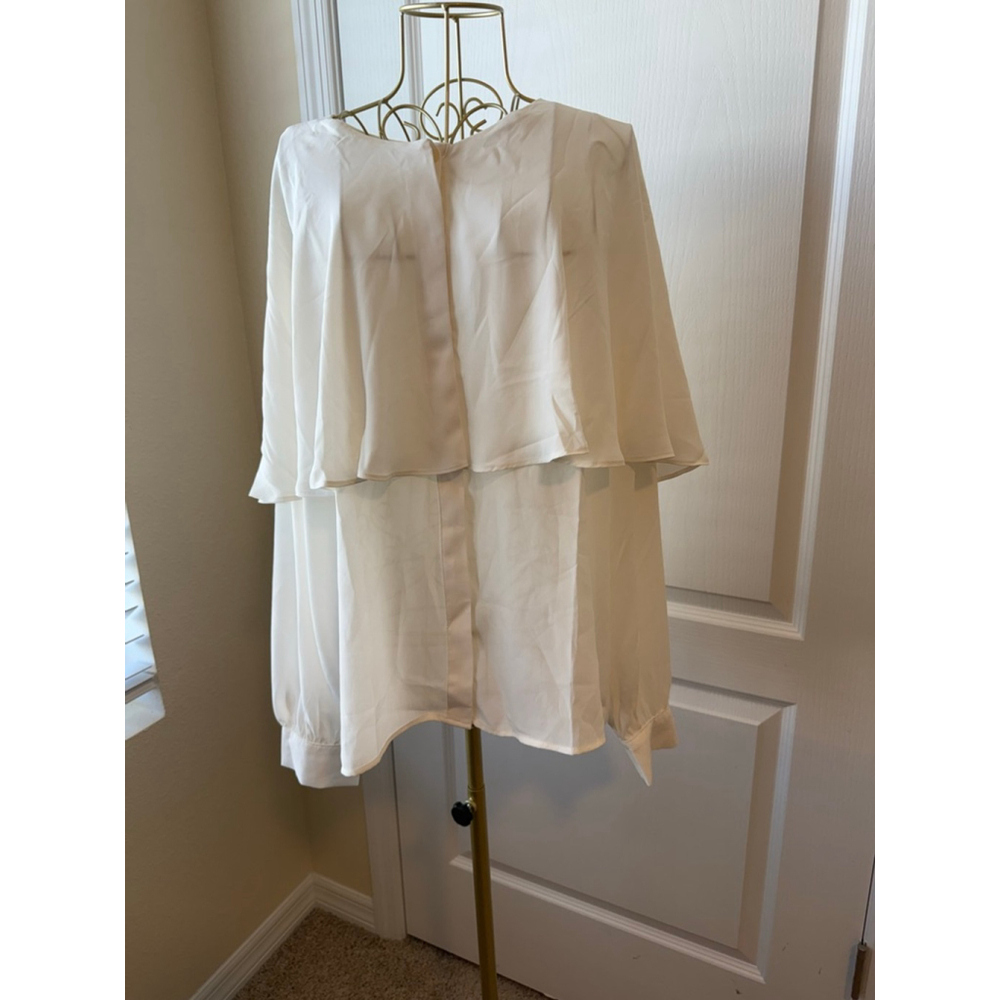 Women's Ann Taylor White Cape Blouse XL